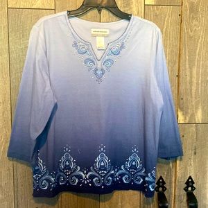 Alfred Dunner Petite Large Women’s Blouse. Blue. NWOT